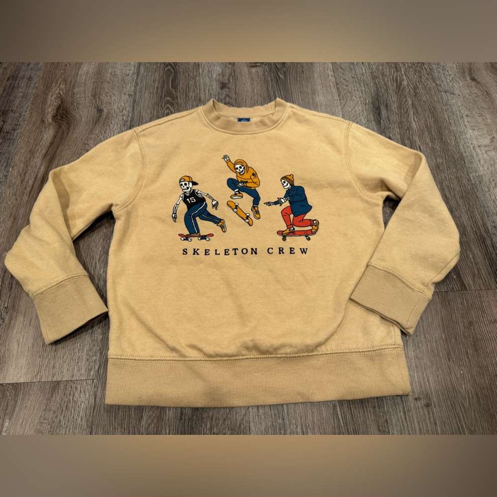 Old Navy Kids Skeleton Crew Sweatshirt Skateboard Graphic | Sizes 6/7 & 8 Youth